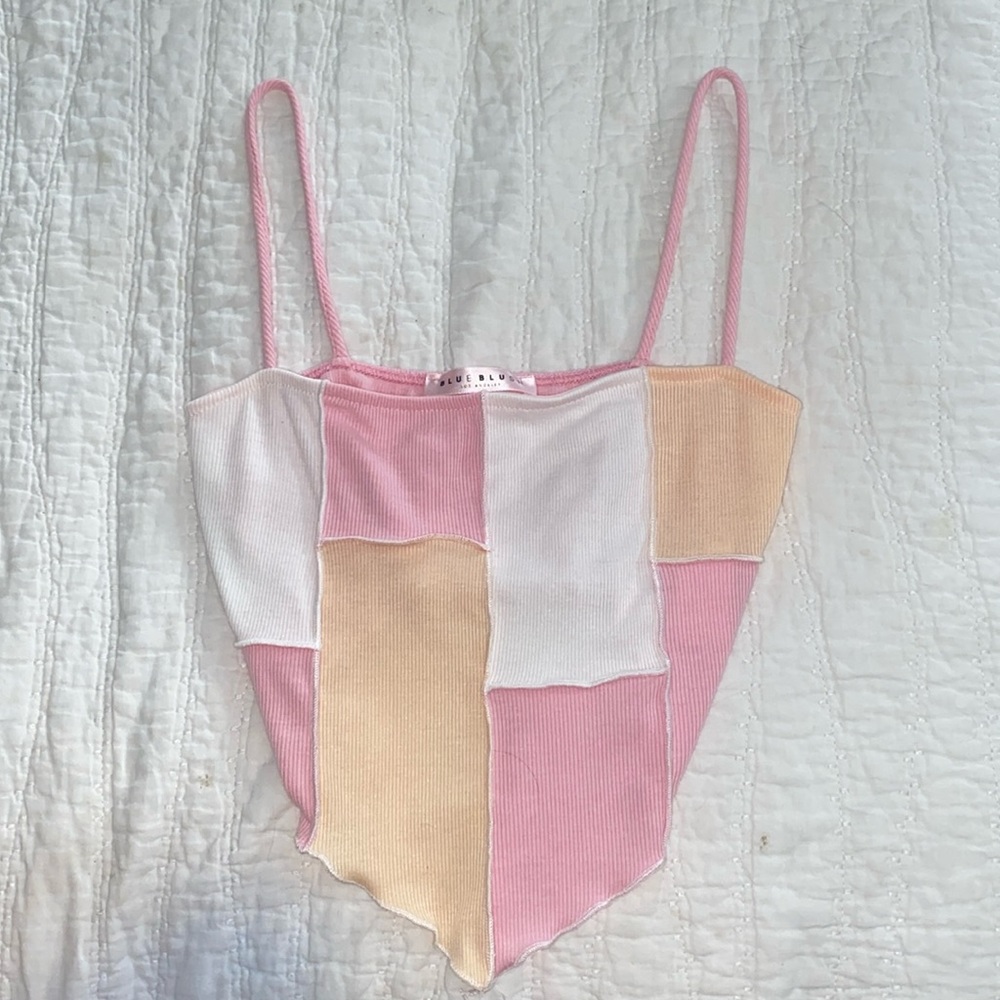 Small BLUE BLUSH crop top.